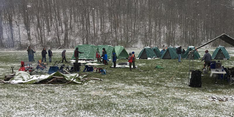 Troop 25 Scouts taking part in a troop service activity